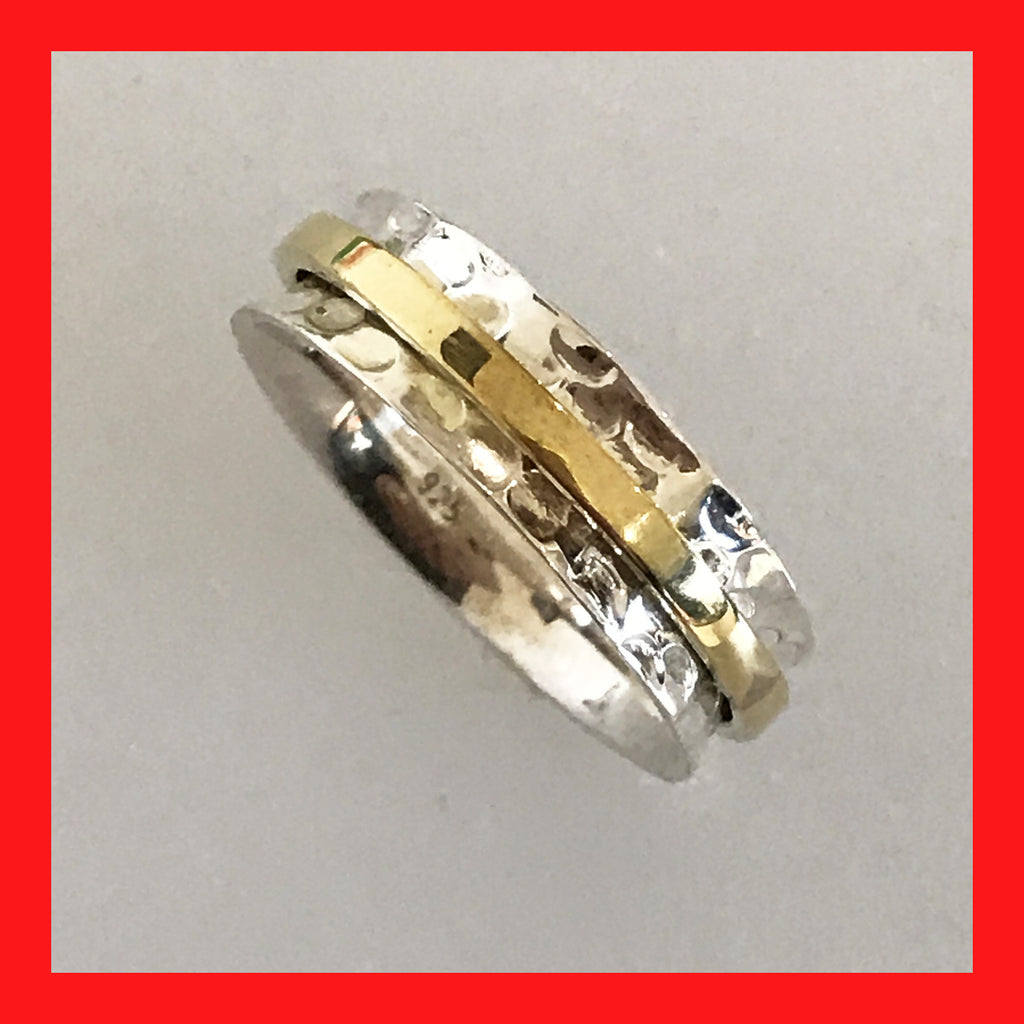 sterling silver and Brass spining ring