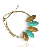 Double pointed Hexagonal Gem Bracelet