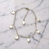 Anklet Chain with Dangling Hearts