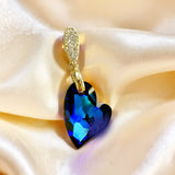 Bermuda Blue Swarovski Devoted 2 U Heart Pendant