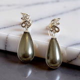 Black Drop Pearl Earrings