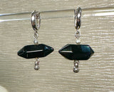 Double Pointed Hexagonal Gem Huggie Earring Hoops