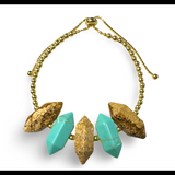 Double pointed Hexagonal Gem Bracelet