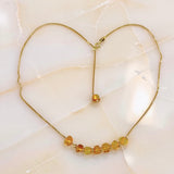Floating Amber Beads on Sterling Silver Chain Necklace