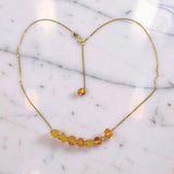 Floating Amber Beads on Sterling Silver Chain Necklace