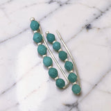 Gemstone and Silver Balls Ear Climber