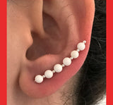 Gemstone and Silver Balls Ear Climber
