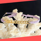 Gold-plated Sterling Silver Chain with Braided Band Bracelet
