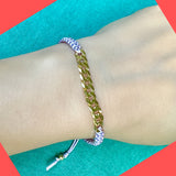 Gold-plated Sterling Silver Chain with Braided Band Bracelet