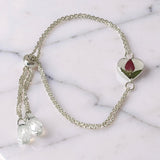 Heart Shaped Bracelet with Real Flowers