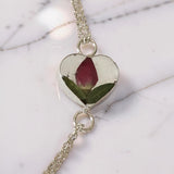 Heart Shaped Bracelet with Real Flowers