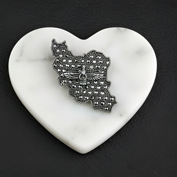 "IRAN" Pendant & Brooch made with Sterling Silver and Marcasite