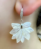 MOP Shell “Lotus” Earrings with Sterling Silver Hooks