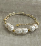 Peanut Shaped Natural Keshi Pearl Bracelet