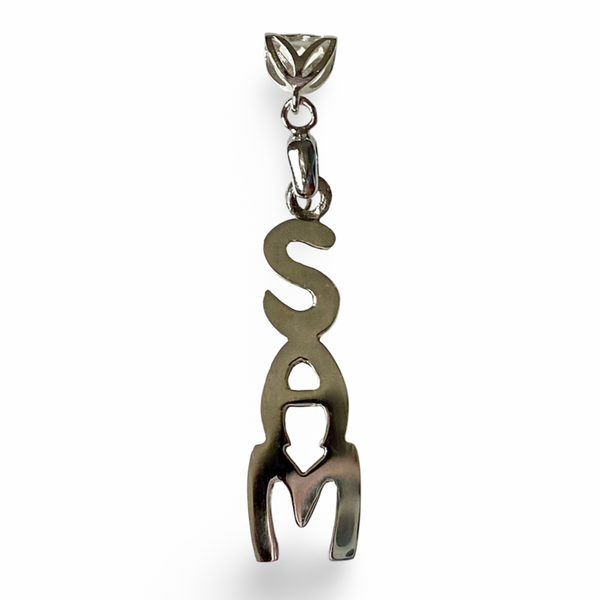 Personalised Sterling Silver Drop Name Necklace