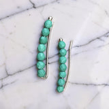 Sterling Silver Ear Climber with Gemstone