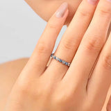 Sterling Silver Evil Eye and Heart Eternity Ring