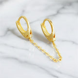 Sterling Silver Handcuffs Shaped Huggie Earrings