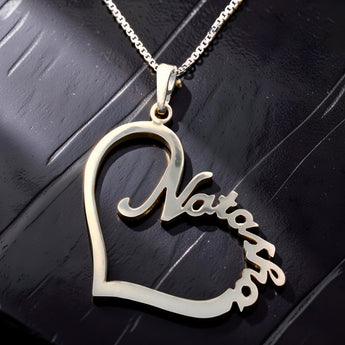 Sterling Silver Heart Shaped Name Necklace