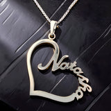 Sterling Silver Heart Shaped Name Necklace