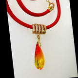 Swarovski Fireopal Pear Drop Necklace