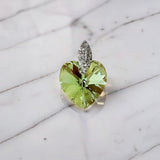 Swarovski Peridot Colour Heart Pendant