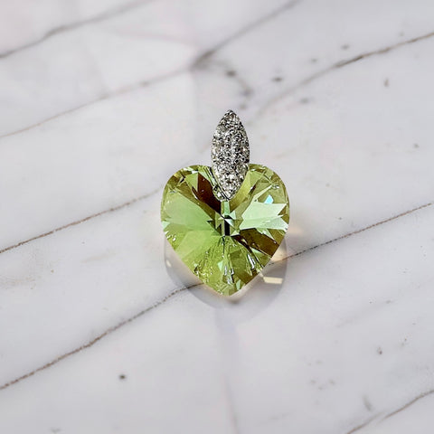 Swarovski Peridot Colour Heart Pendant