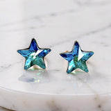 Swarovski Star Earring Studs, Bermuda Blue or Vitrail Light Colour