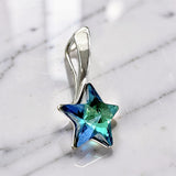 Swarovski Star Pendant, Bermuda Blue or Vitrail Light Colour