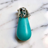 Turquoise Necklace with Silver Bird Bail