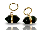 Vertical Double Pointed Crystal Huggie Earring Hoops