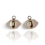 Vertical Double Pointed Crystal Huggie Earring Hoops