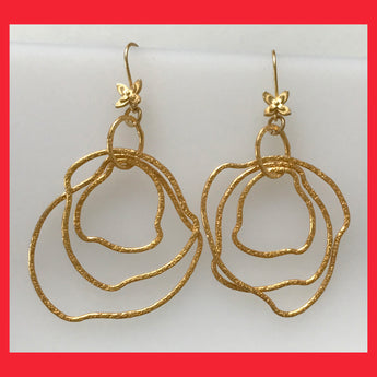 Chunky Gold-plated Irregular Circles Earrings