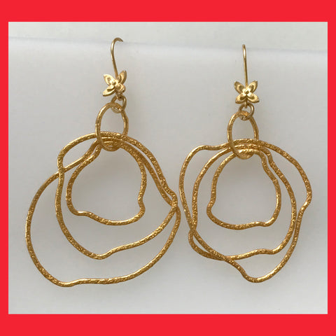 Chunky Gold-plated Irregular Circles Earrings