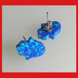 Blue Opal Hamsa Stud, Hamsa Hand Earrings