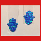 Blue Opal Hamsa Stud, Hamsa Hand Earrings