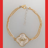 Bracelets; 4Clover Birth Sign with 18ct Gold Frame