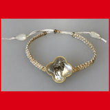 Bracelets; 4Clover Birth Sign with 18ct Gold Frame
