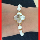 Bracelets; 4Clover Birth Sign with 18ct Gold Frame