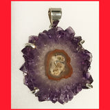 Chunky Amethyst Slice Pendant