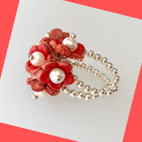 Double Band Beaded Daisy Ring