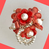 Double Band Beaded Daisy Ring