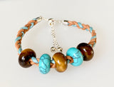 Doughnut Gems Charm Bracelet with Sterling Silver Clasps