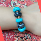 Doughnut Gems Charm Bracelet with Sterling Silver Clasps