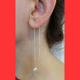 Earrings; Cube Long Ear Threader
