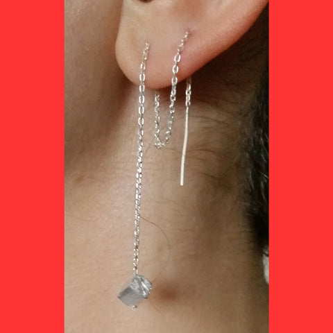 Earrings; Cube Long Ear Threader