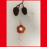 Flower Agate and Pearl Necklace