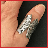 Ornated chunky Open Cylinder Ring