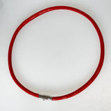 Leopard Print Red Leather Choker-Bracelet