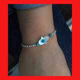 MOP Shell Hamsa Bracelet with Sterling Silver beads